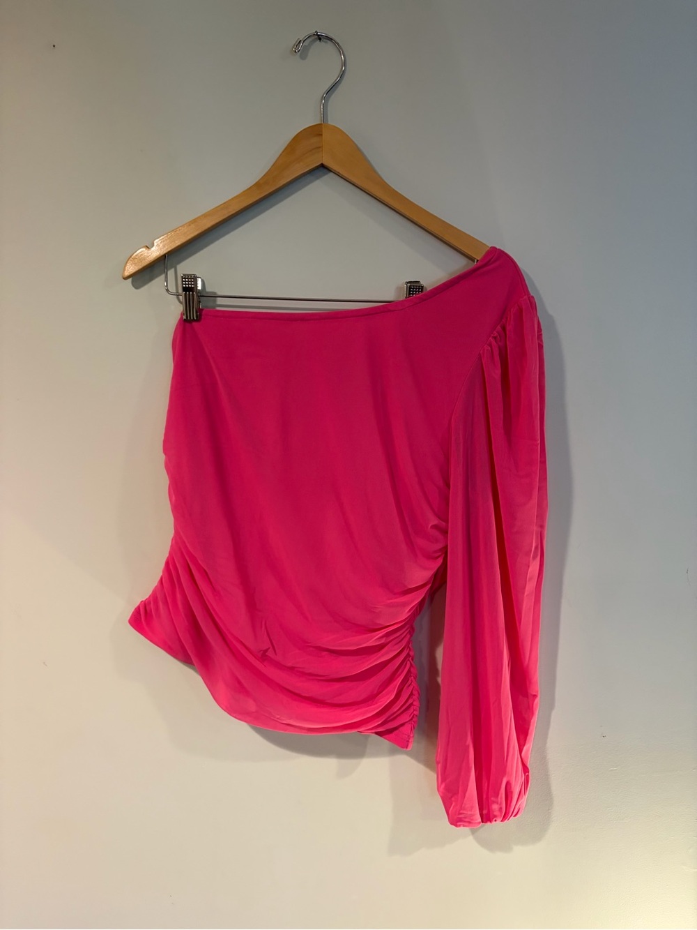 Women’s One-Shoulder Ruched Skirt - Hot Pink